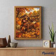 Laden Sie das Bild in den Galerie-Viewer, Dackel mit Tartanschal