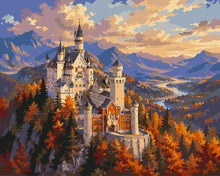 Laden Sie das Bild in den Galerie-Viewer, Malen nach Zahlen Figured'Art – Schloss Neuschwanstein im Herbst