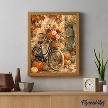 Laden Sie das Bild in den Galerie-Viewer, Blumenfahrrad mit Kürbissen
