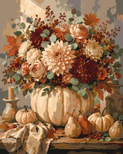 Laden Sie das Bild in den Galerie-Viewer, Malen nach Zahlen Figured'Art – Florales Kürbis-Tischgesteck