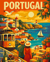 Laden Sie das Bild in den Galerie-Viewer, Malen nach Zahlen Figured'Art – Reiseplakat Portugal