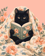 Laden Sie das Bild in den Galerie-Viewer, Malen nach Zahlen Figured'Art – Schwarze Katze in Decken
