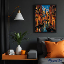 Laden Sie das Bild in den Galerie-Viewer, Venedig - Kanal bei Sonnenuntergang