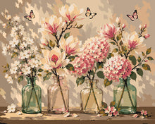 Laden Sie das Bild in den Galerie-Viewer, Malen nach Zahlen Figured'Art – Magnolie und Schmetterlinge