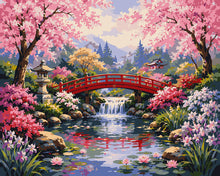 Laden Sie das Bild in den Galerie-Viewer, Malen nach Zahlen Figured'Art – Brücke im japanischen Garten