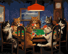 Laden Sie das Bild in den Galerie-Viewer, Malen nach Zahlen Figured'Art – Pokerspielende Katzen