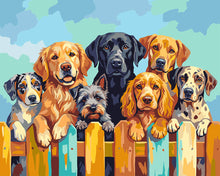 Laden Sie das Bild in den Galerie-Viewer, Malen nach Zahlen Figured'Art – Hunde am Zaun
