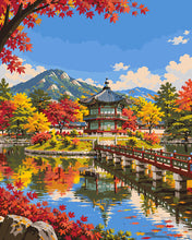 Laden Sie das Bild in den Galerie-Viewer, Malen nach Zahlen Figured'Art – Gyeongbokgung Palast Spiegelung
