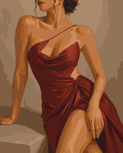 Laden Sie das Bild in den Galerie-Viewer, Malen nach Zahlen Figured'Art – Das Rote Kleid