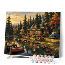 Laden Sie das Bild in den Galerie-Viewer, Herbstliche Seehütte