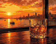 Laden Sie das Bild in den Galerie-Viewer, Malen nach Zahlen Figured'Art – Sonnenuntergang und Whisky