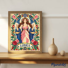 Laden Sie das Bild in den Galerie-Viewer, Jugendstil Tierkreiszeichen Waage