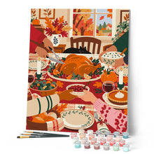 Laden Sie das Bild in den Galerie-Viewer, Versammelt zum Thanksgiving-Essen