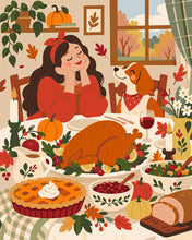 Laden Sie das Bild in den Galerie-Viewer, Malen nach Zahlen Figured'Art – Thanksgiving mit Meinem Besten Freund