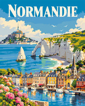 Laden Sie das Bild in den Galerie-Viewer, Malen nach Zahlen Figured'Art – Reiseplakat Frühling in der Normandie