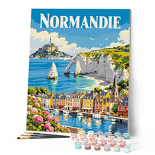 Laden Sie das Bild in den Galerie-Viewer, Reiseplakat Frühling in der Normandie