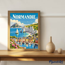 Laden Sie das Bild in den Galerie-Viewer, Reiseplakat Frühling in der Normandie