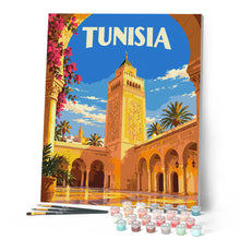 Laden Sie das Bild in den Galerie-Viewer, Reiseplakat Tunesien, Zitouna-Moschee
