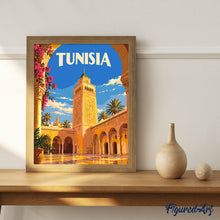 Laden Sie das Bild in den Galerie-Viewer, Reiseplakat Tunesien, Zitouna-Moschee