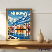 Laden Sie das Bild in den Galerie-Viewer, Reiseplakat Bergen, Norwegen