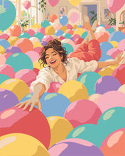 Laden Sie das Bild in den Galerie-Viewer, Malen nach Zahlen Figured'Art – Schwimmen durch Luftballons