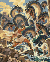 Laden Sie das Bild in den Galerie-Viewer, Malen nach Zahlen Figured'Art – Der Kampf gegen die Hydra