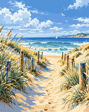 Laden Sie das Bild in den Galerie-Viewer, Malen nach Zahlen Figured'Art – Sandweg zum Strand