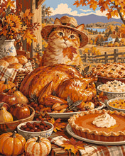 Laden Sie das Bild in den Galerie-Viewer, Malen nach Zahlen Figured'Art – Thanksgiving-Katzenfest