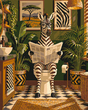 Laden Sie das Bild in den Galerie-Viewer, Malen nach Zahlen Figured'Art – Die Morgenroutine des Zebras