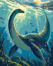 Laden Sie das Bild in den Galerie-Viewer, Malen nach Zahlen Figured'Art – Loch-Ness-Monster Unterwasser