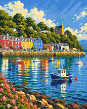 Laden Sie das Bild in den Galerie-Viewer, Malen nach Zahlen Figured'Art – Tobermory Hafen