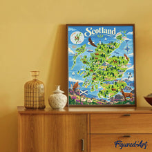 Laden Sie das Bild in den Galerie-Viewer, Schottland Touristenkarte