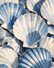Laden Sie das Bild in den Galerie-Viewer, Malen nach Zahlen Figured'Art – Blaue und cremefarbene Muschel