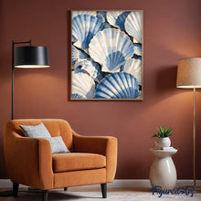 Laden Sie das Bild in den Galerie-Viewer, Blaue und cremefarbene Muschel