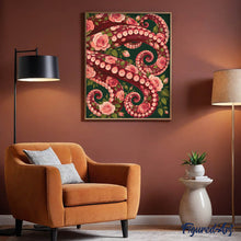 Laden Sie das Bild in den Galerie-Viewer, Florale Rosententakel in Burgunderrot