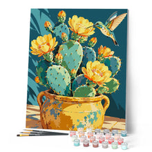 Laden Sie das Bild in den Galerie-Viewer, Kolibri zwischen Kaktusfeigenblüten