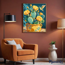 Laden Sie das Bild in den Galerie-Viewer, Kolibri zwischen Kaktusfeigenblüten