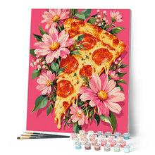 Laden Sie das Bild in den Galerie-Viewer, Pizzastück mit rosa Blumen