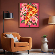 Laden Sie das Bild in den Galerie-Viewer, Pizzastück mit rosa Blumen