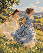 Laden Sie das Bild in den Galerie-Viewer, Malen nach Zahlen Figured'Art – Damen der Regency-Zeit auf Wildblumenwiesen