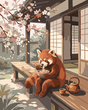 Laden Sie das Bild in den Galerie-Viewer, Malen nach Zahlen Figured'Art – Nudelpause unter Sakura-Blüten