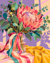 Laden Sie das Bild in den Galerie-Viewer, Malen nach Zahlen Figured'Art – Protea-Strauß in einer Glasvase
