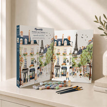 Laden Sie das Bild in den Galerie-Viewer, Geschenkset Malen nach Zahlen - Aquarell-Pariser Straße