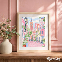 Laden Sie das Bild in den Galerie-Viewer, Geschenkset Malen nach Zahlen - London in Pastelltönen