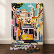 Laden Sie das Bild in den Galerie-Viewer, Geschenkset Malen nach Zahlen - Straßen von Lissabon