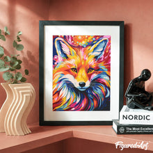 Laden Sie das Bild in den Galerie-Viewer, Geschenkset Malen nach Zahlen - Fuchs Farbenfroh Abstrakt