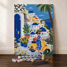 Laden Sie das Bild in den Galerie-Viewer, Geschenkset Malen nach Zahlen - Santorini-Auszeit