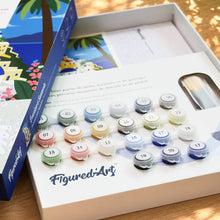 Laden Sie das Bild in den Galerie-Viewer, Geschenkset Malen nach Zahlen - Santorini-Auszeit