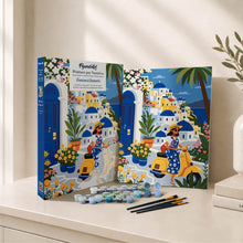 Laden Sie das Bild in den Galerie-Viewer, Geschenkset Malen nach Zahlen - Santorini-Auszeit