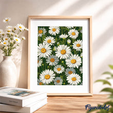 Laden Sie das Bild in den Galerie-Viewer, Geschenkset Malen nach Zahlen - Weiße Gänseblümchen